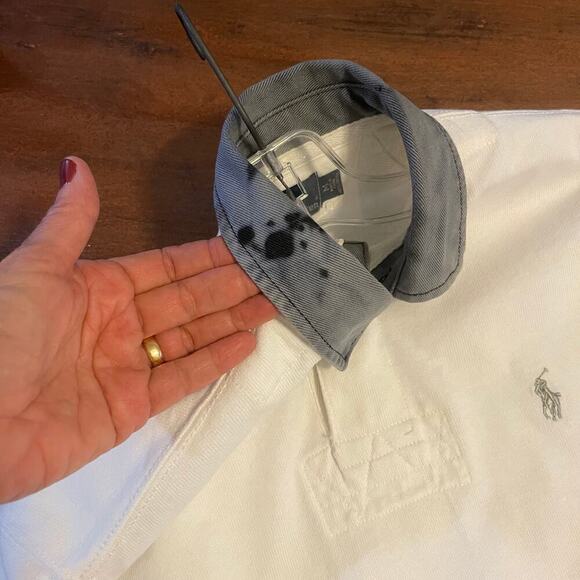 Ralph Lauren Men's Polo Shirt DAMAGE COLLAR Size Medium - Picture 5 of 11